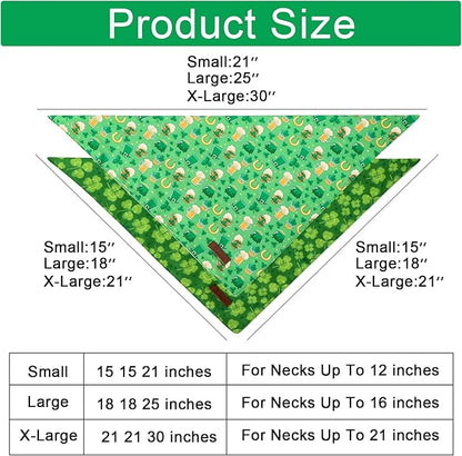 ARING PET St Patrick's Dog Bandana 2 Pack-Green Clovers Dog Bandanas, - Image 3