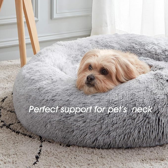WESTERN HOME WH Calming Soft Round Dog & Cat Bed, Anti-Anxiety Donut Cuddler - Image 5