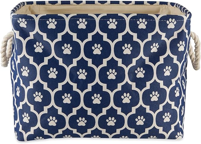 Bone Dry Pet Storage Collection Lattice Paw Print, Nautical Blue, Large - Image 3