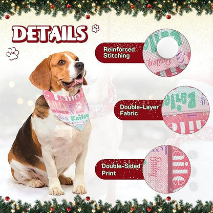 Personalized Dog Bandanas Custom Neckwear Name Button Anti-loosening Dog Scarf - Image 3