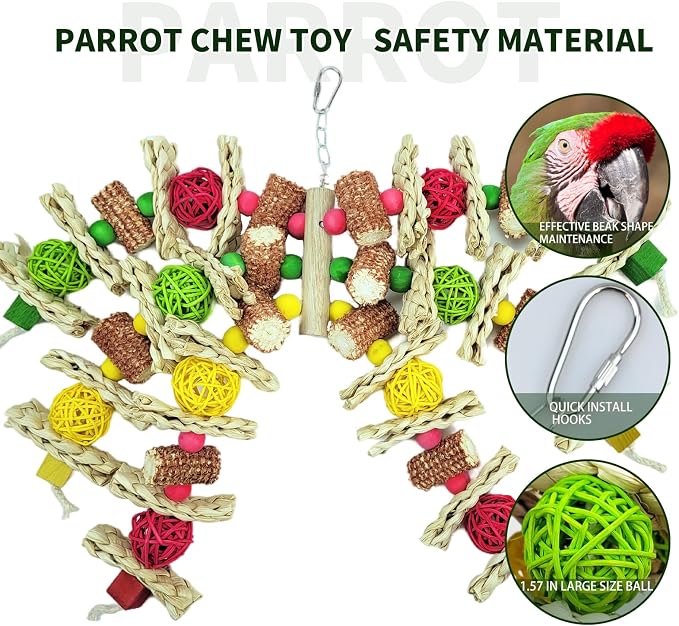 Parrot Toys, Natural Corncob Bird Chew Toys - Image 2