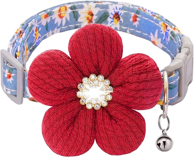 Large Dog Collar with Flower, Dog Collars by COZIRAE