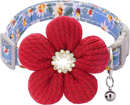 Large Dog Collar with Flower, Dog Collars by COZIRAE