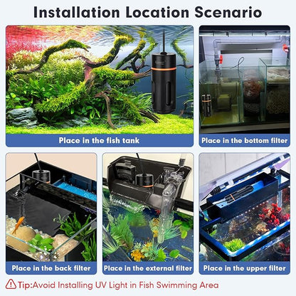 hygger Aquarium U-V Light with Timer, 360° Protective Shield Clean Light - Image 6