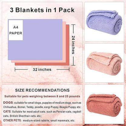 3 Blankets, Dog Cat Pet Blanket, Soft Warm Fleece, - Image 2