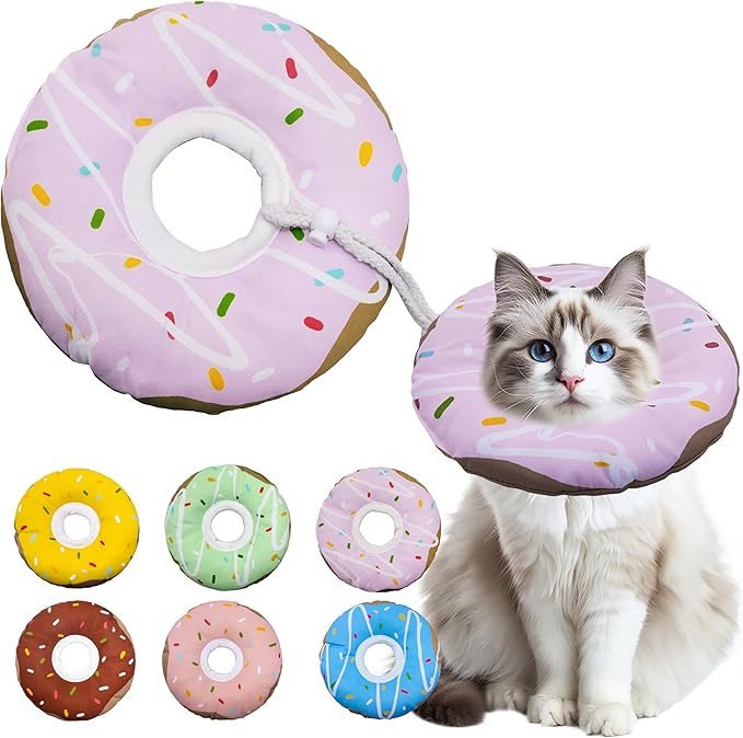 Cat Cone Collar Soft, Adjustable Cat Recovery Collar Kitten Cones to Stop by Seyezo