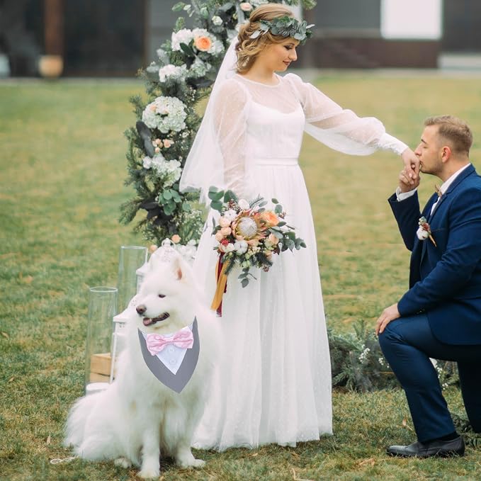 ADOGGYGO Formal Dog Tuxedo Wedding Pet Bandana Collar - Image 3