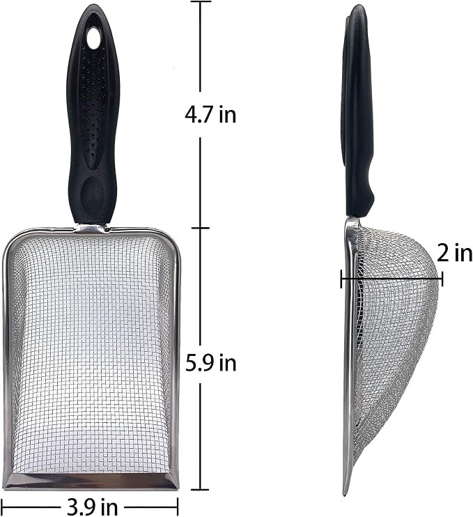 Falltail Stainless Steel Reptile Sand Substrate Scoop Shovel Sifter Fine Mesh - Image 2
