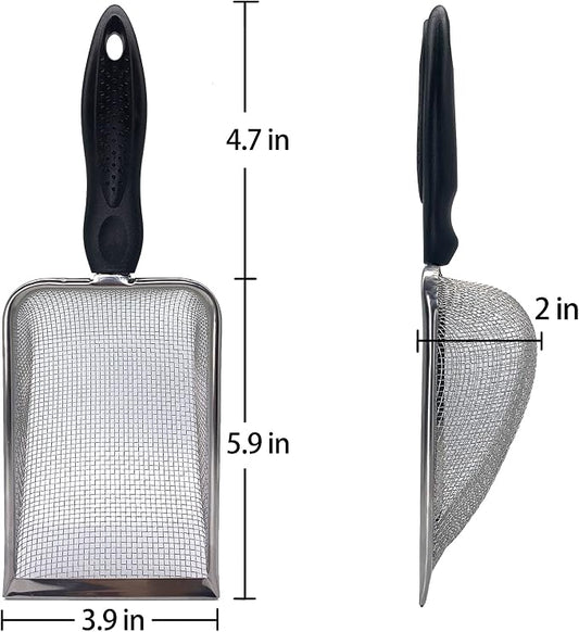 Falltail Stainless Steel Reptile Sand Substrate Scoop Shovel Sifter Fine Mesh - Image 2