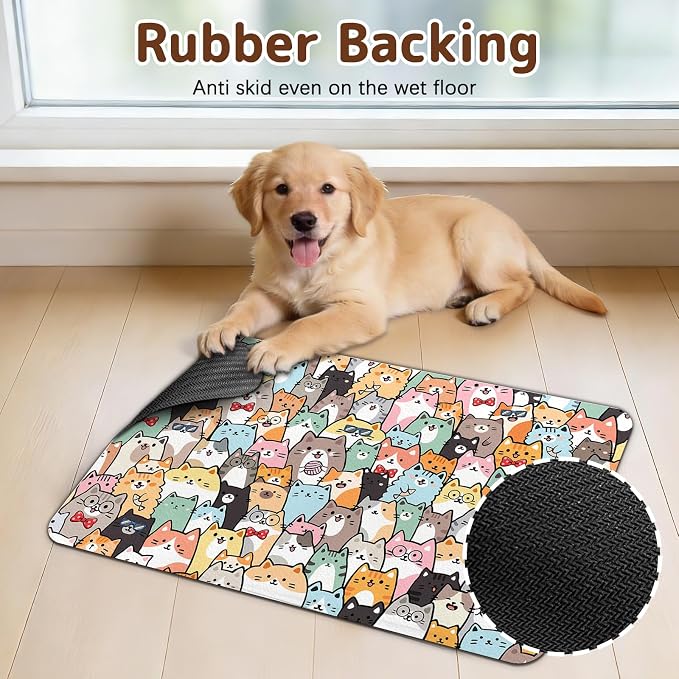 Dog Food Mat for Bowls, Absorbent Quick Dry Dog Cat Mats for Food and Water - Image 5