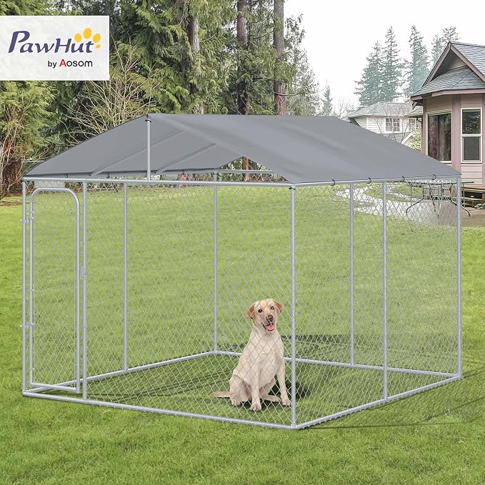 PawHut Outdoor Dog Kennel, Heavy Duty Dog Run Outdoor Fence - Image 2