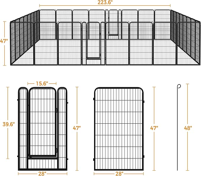Yaheetech Dog Playpen Outdoor, 47 inch 32 Panels Dog Pen Indoor Heavy Duty - Image 7