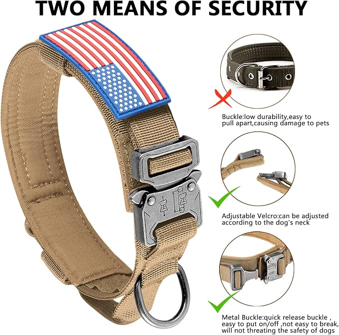 DAGANXI Tactical Dog Collar, Adjustable Military Training Nylon Dog Collar - Image 5