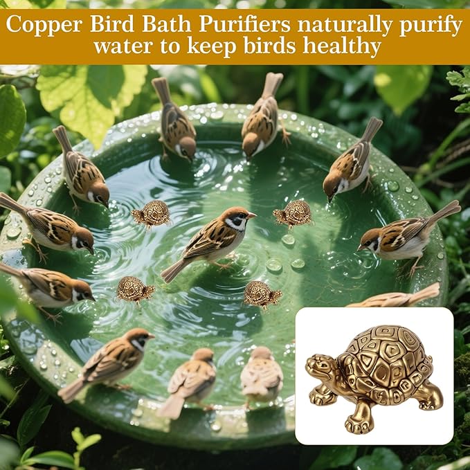 4pcs Mini Turtle Shape Copper Bath Disk Ornaments Decorations, Copper Bird Bath - Image 5