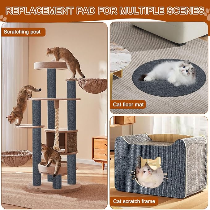 Cat Scratch Mat, 118.5"x15.9" Trimmable Self-Adhesive Cats Scratch Carpet - Image 5