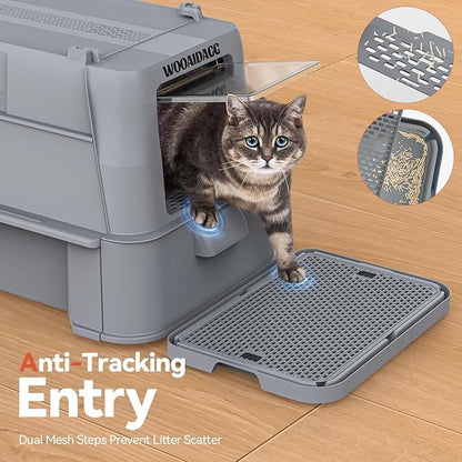 Enclosed Stainless Steel Cat Litter Box - Image 7