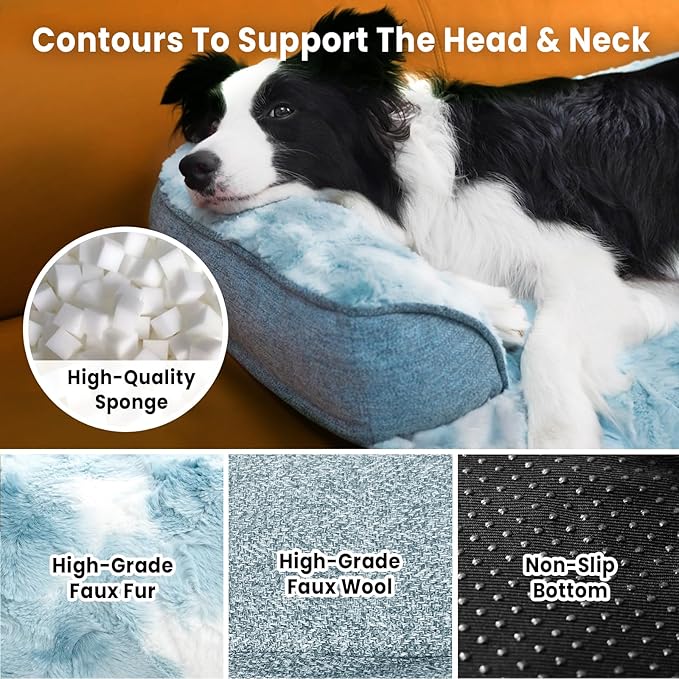 Calming Dog Couch Bed for Medium Dogs/Cats, 35 x 31 inch Waterproof Removable - Image 4