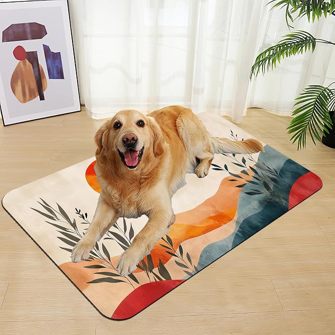Boho Mountain Sun Pet Food Mat for Cats and Dogs–Christmas Stocking Absorbent - Image 7