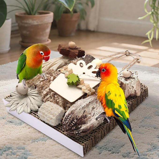 Kyouki Bird Toys, Parakeet Toys, Parrot Toy, Conure Hanging Chewable Cardboard - Image 7