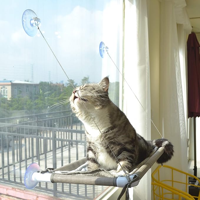 Cat Window Hammock – Mess-Free Waterproof Cats Window Perch by PEFUNY