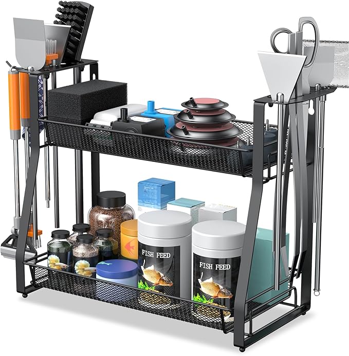 Pawfly Aquarium Tool Organizer, Detachable Metal Fish Tank Accessory Organizer by Pawfly