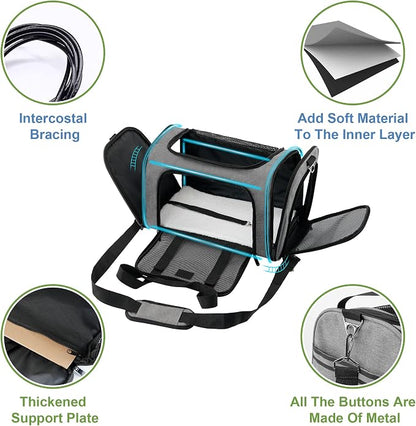 Soundy Large Cat Carrier Dog Carrier Under 25 Lbs, Collapsible Ventilated - Image 3