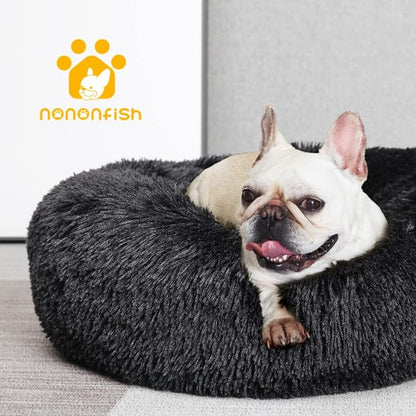 Calming Donut Dogs Beds for Small Dogs Washable, 23inch Plush Round Pet Bed for - Image 6