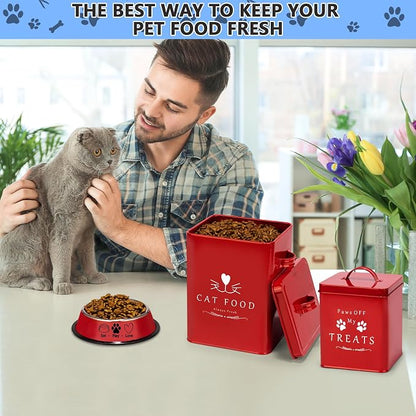 Meraki Home Farmhouse Cat Food and Treats Containers + Feed Scoop + Pet Food - Image 2