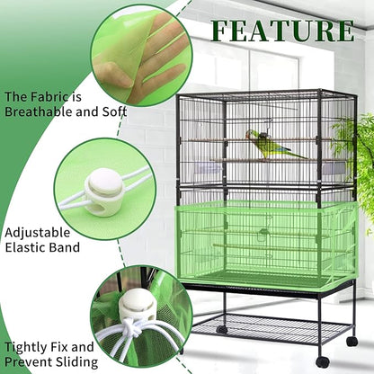 Daoeny Large Bird Cage Cover, Bird Cage Seed Catcher, Adjustable Soft Airy - Image 4