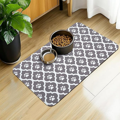 Dog Food Mat 12X20 Inch Pet Feeding Absorbent Mats by Xspatroias