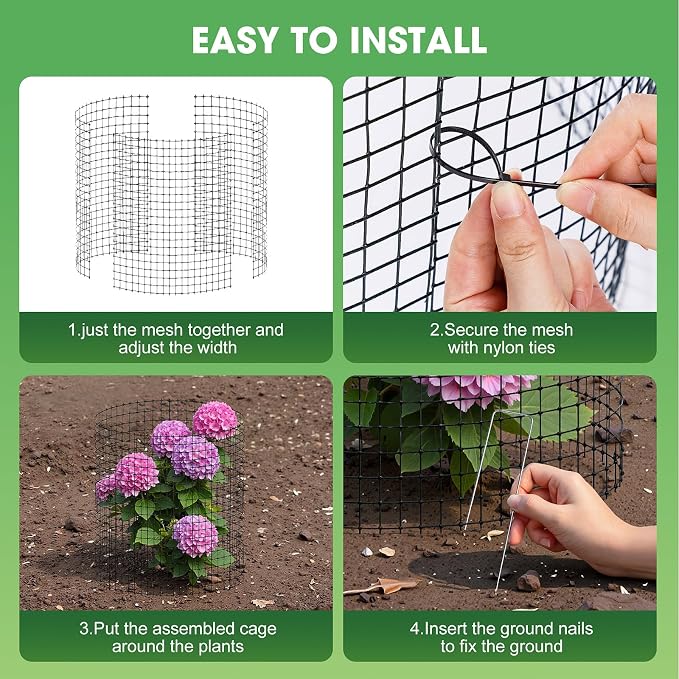 18 PCS Plant Protector from Animals, 6 Pack 12x12 Inch Metal Plant Cages - Image 4