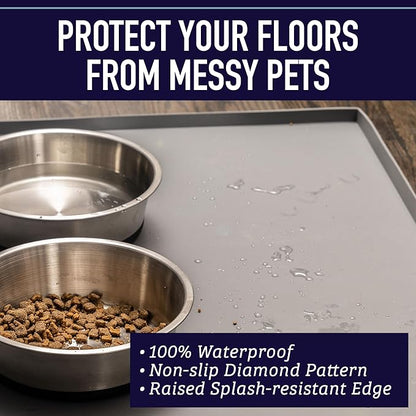 Leash Boss Waterproof Spill Guard Dog & Cat Silicone Dog Food Mat - Image 2