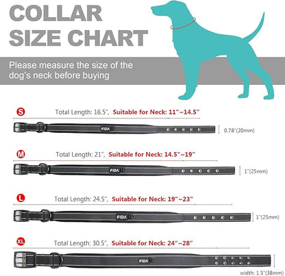 Fida Heavy Duty Dog Collar, Ultra Comfortable Soft Neoprene Padded, Adjustable - Image 6