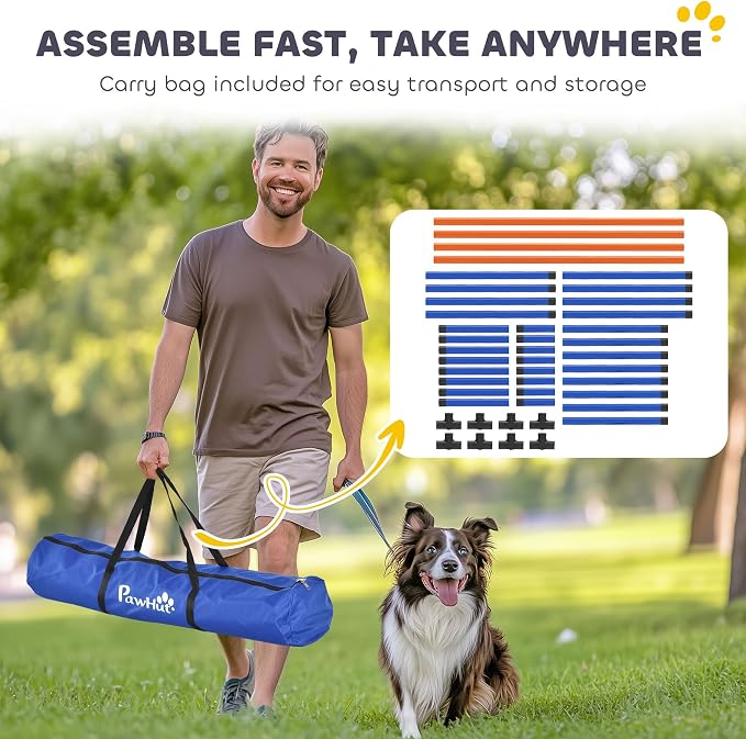 PawHut 4 Pieces Dog Agility Training Equipment, Dog Agility Course Backyard Set - Image 6