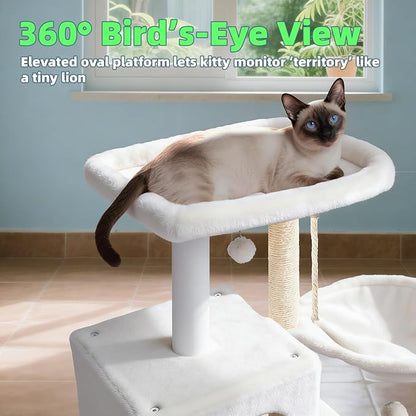 Cat Tree with Cat Condo and Hammock, Cat Tree with Scratching Posts and - Image 4