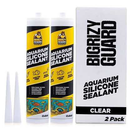 Aquarium Silicone Sealant Clear 2x10.14 Fl oz Cartridge by BIGRIZYGUARD