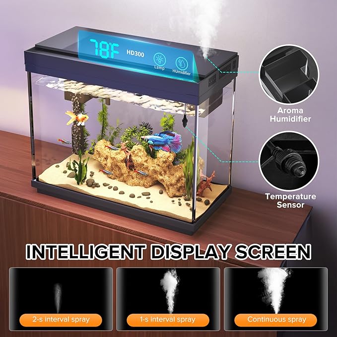 Fish Tank, 2.4 Gallon Fish Aquarium, Fish Tank Starter kit - Image 7