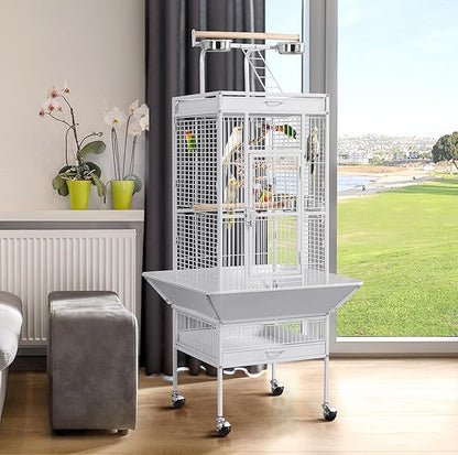 Yaheetech Wrought Iron Bird Cages, Play Top Large Aviary - Image 3