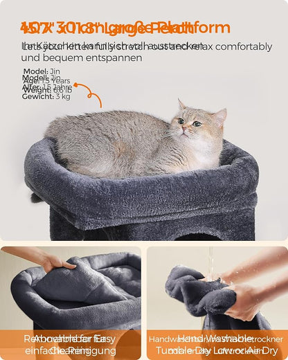 Feandrea Cat Tree, 26.4-Inch Cat Tower, Plush Condo - Image 3