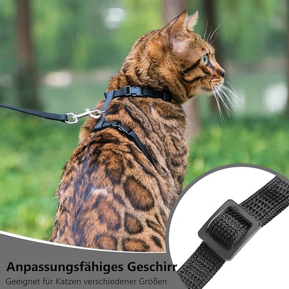 PUPTECK Adjustable Cat Harness and Leash Set Escape Proof Kitten Strap Collar - Image 5