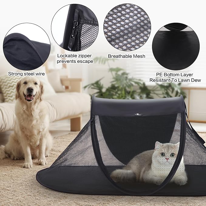 X-ZONE PET Outdoor Cat Tent, Pop Up Cat Playpen, Pet Enclosure Suitable Birds - Image 3