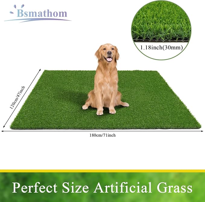 Bsmathom Artificial Grass Rug Indoor Outdoor Rug, 4x6Ft Artificial Grass Area - Image 5