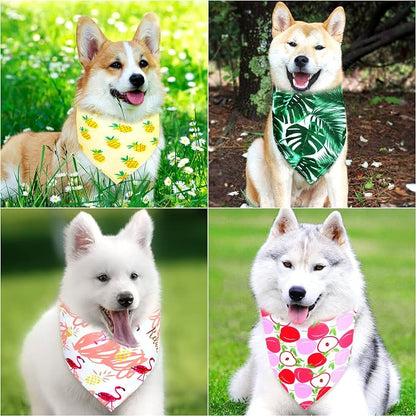 Frienda 20 Pcs Summer Spring Dog Bandanas Hawaiian Style Washable Triangle Pet - Image 6