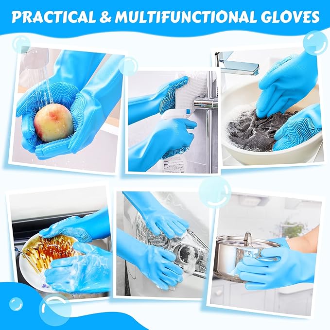 Pecute Pet Grooming Gloves Large, Heat Resistant Cat Bathing Gloves - Image 8