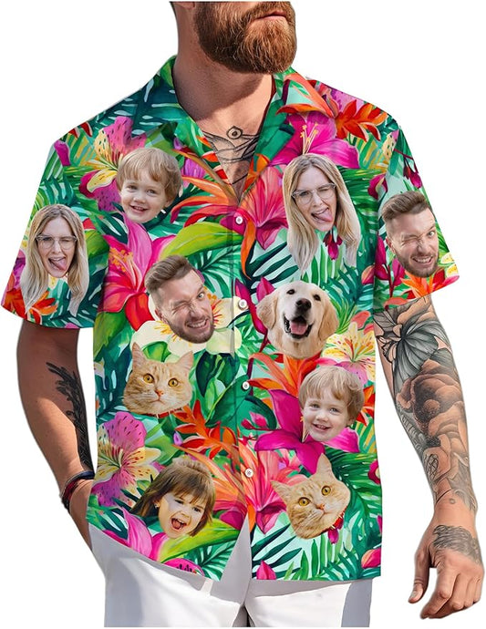 Custom Hawaiian Shirt with Face Photo Picture by GLOXO