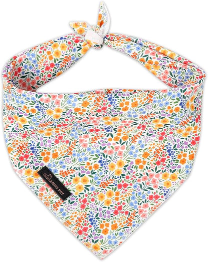 ARING PET Girl Dog Bandana, Spring Summer Daisy Floral Pet Bandana Scarf by ARINGPET