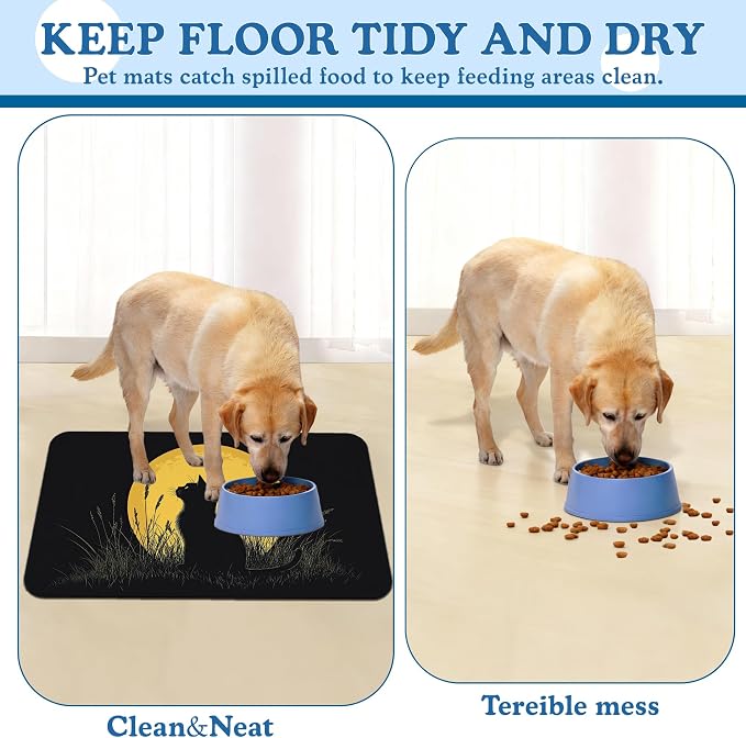 Giner Cat Moon Pet Food Mat for Cats and Dogs–Christmas Stocking Absorbent - Image 5