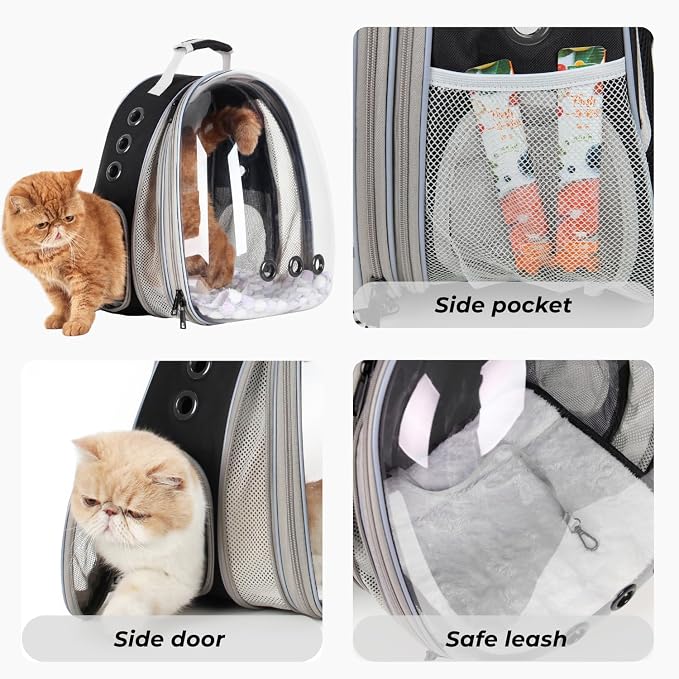 Lollimeow Cat Carrier Backpack, Expandable Bubble Pet Carrier - Image 6