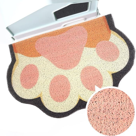 Cute Cat Litter Mat 24”x16”, Litter Box Mat, Litter Trapping Mat, Soft on Kitty by Rarenut