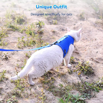 Cat Harness and Leash for Walking Escape Proof Breathable Mesh Fabric, Solid - Image 9